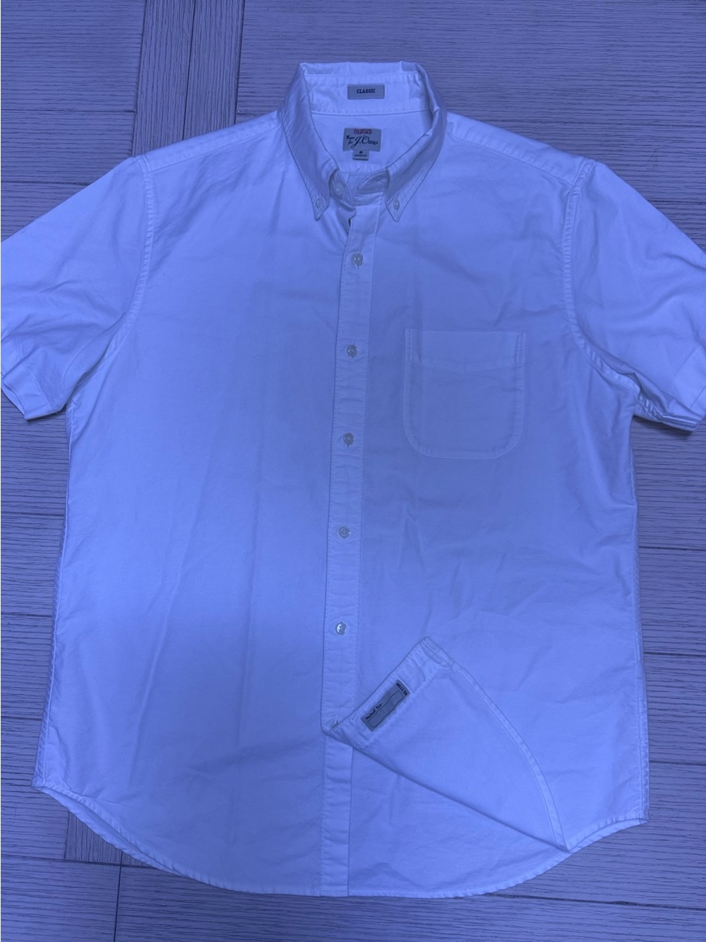 J. Crew Men's White Short-Sleeve Button-Down Shirt